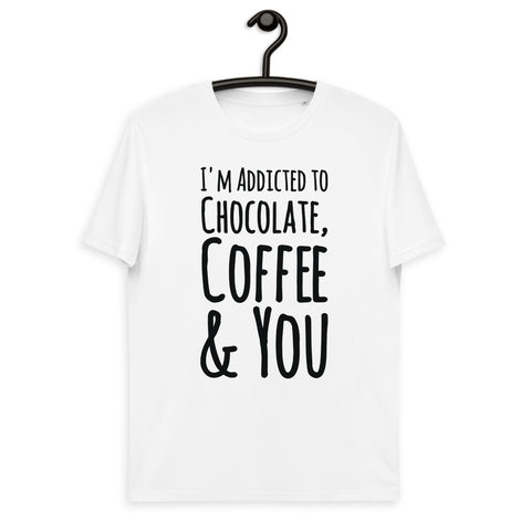 Addicted To Chocolate & Coffee Organic Cotton Tee - Chocolate & More Delights