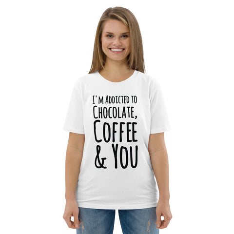 Addicted To Chocolate & Coffee Organic Cotton Tee - Chocolate & More Delights