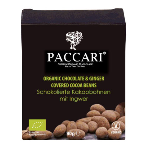 Paccari Chocolate Covered Cocoa Beans Ginger - Chocolate & More Delights