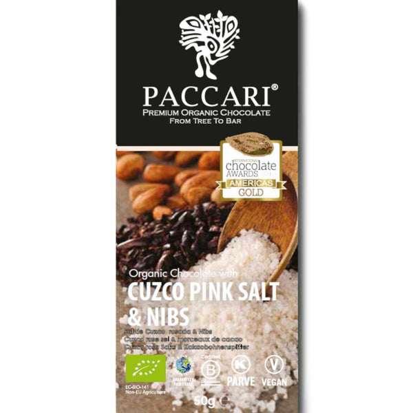 Paccari Cuzco Pink Salt & Nibs - Chocolate & More Delights