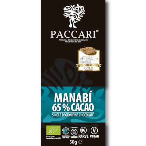 Paccari Organic Single Origin Dark Chocolate Manabi 65