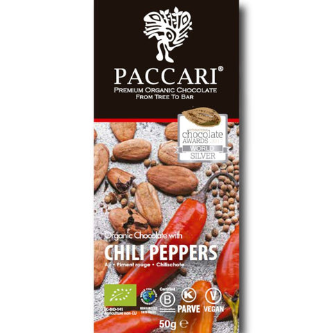 Paccari Organic Chocolate Chili Peppers - Chocolate & More Delights