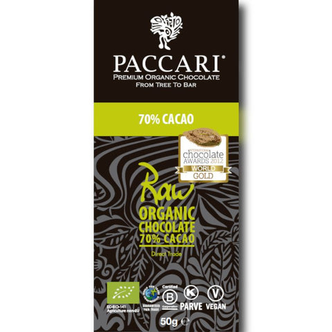 Paccari Raw Organic Chocolate 70% - Chocolate & More Delights