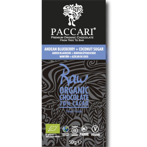 Paccari Raw Organic Chocolate Andean Blueberry - Chocolate & More Delights