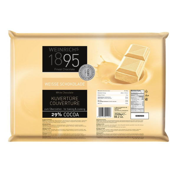 Weinrich White Chocolate Couverture 2.5 kg - Chocolate & More Delights 