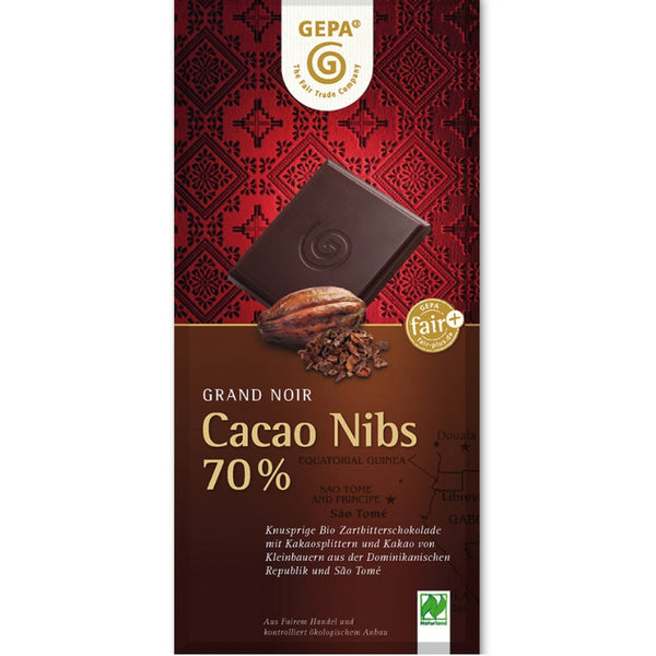 Gepa Fair Trade Chocolate Cocoa Nibs 70% - Chocolate & More Delights