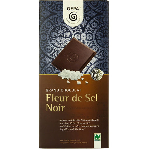 Gepa Fair Trade Chocolate Fleur de Sel Noir - Chocolate & More Delights
