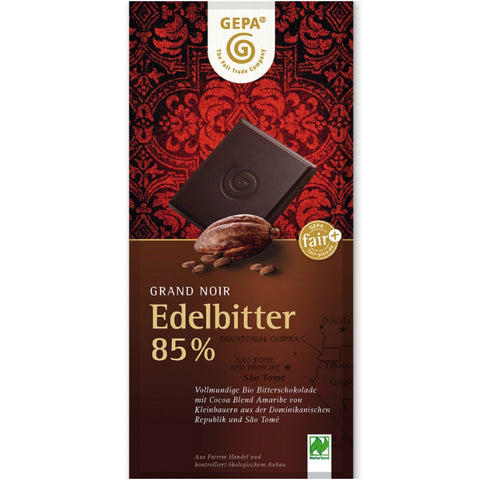 Gepa Fair Trade Dark Chocolate 85% - Chocolate & More Delights
