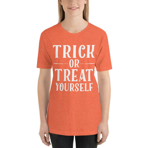 Halloween - Trick Or Treat Yourself - Short Sleeve Unisex T-Shirt - Chocolate & More Delights