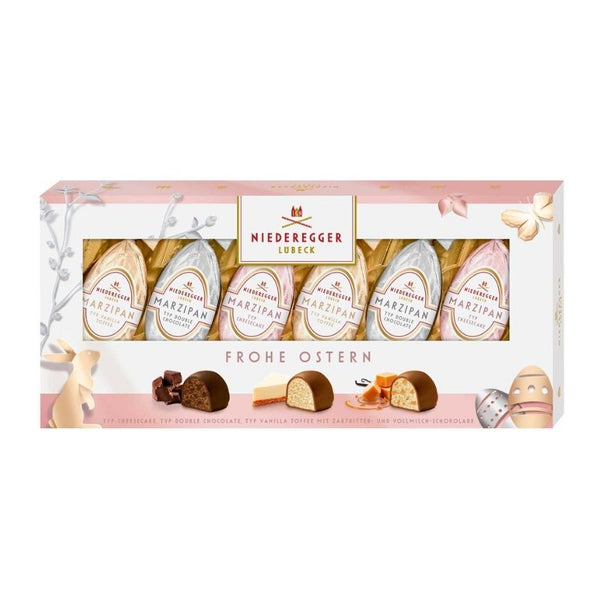 Niederegger Easter Eggs Marzipan Cheesecake, Vanilla, Double Choc - Chocolate & More Delights