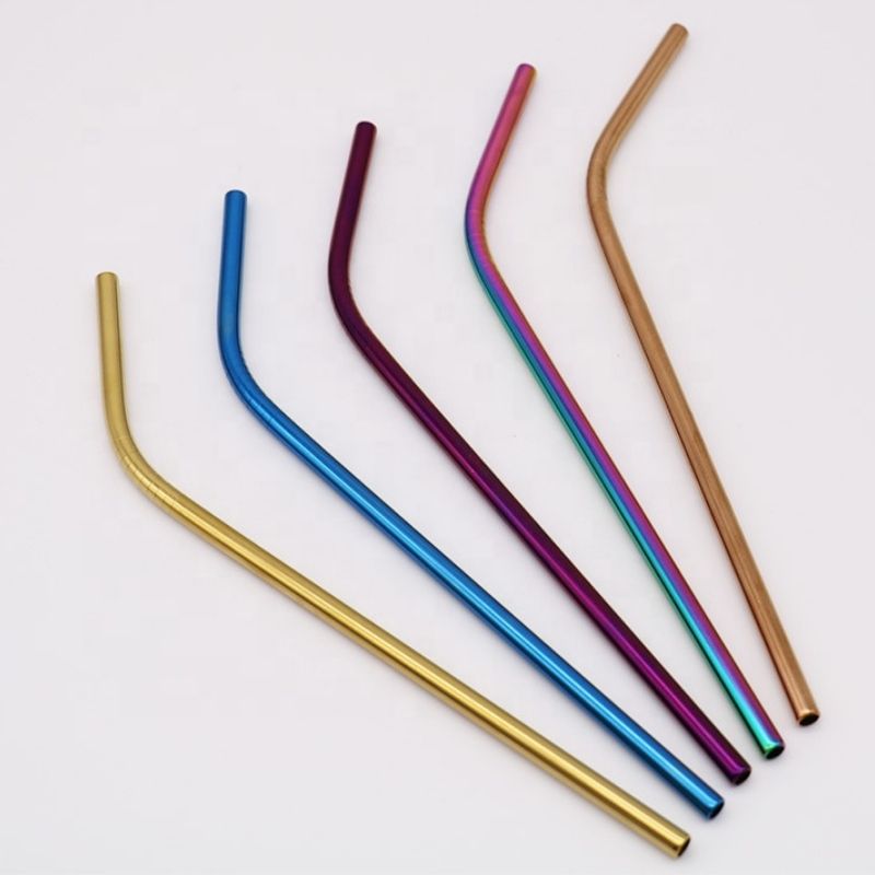 Wholesale Stainless Steel Reusable Metal Straws with Silicone Flex Tips