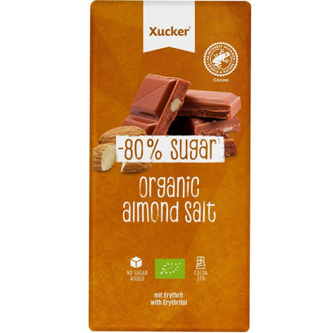 Xucker Organic Milk Chocolate Almond Salt With Erythritol - Chocolate & More Delights