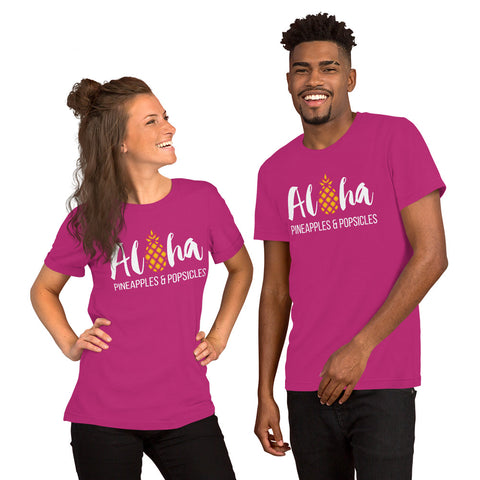 Aloha Pineapples And Popsicles - Unisex T-Shirt - Chocolate & More Delights